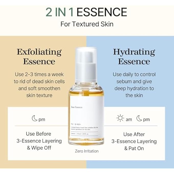 LBOYLOVE KOREA BEAN ESSENCE EXFOLIATING FACIAL SERUM  HYALURONIC ACID VITAMIN C MOISTURIZING  KOREAN SKINCARE YOUR FACIAL SERUM WOMAN AND MAN FOR RADIANT SKIN TYPE GLASS SKIN  30ML - Image 3